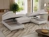 MKS Möbel 'Pablo U-Form' Wohnlandschaft mit Bettkasten, Beige, Cordstoff, Visco Topper Bild 4