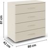 rauch Aditio Box, Kommode, 4 Schubladen, mit Softclose-Funktion, Farbe Beige, BxHxT 80x81x42cm Bild 4