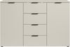 Sideboard >Linz< 2 Türen, 4 Schübe, in Kaschmir - 135x90x40cm (BxHxT) Bild 4