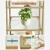 Vasagle Standregal, Bücherregal, Badregal, 5 Ebenen, Küchenregal, schmal, Regal, Badezimmerregal, für Wohnzimmer, Schlafzimmer, Arbeitszimmer, Hartglas, Stahlgestell, goldfarben Bild 5