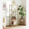Vasagle Standregal, Bücherregal, Badregal, 5 Ebenen, Küchenregal, schmal, Regal, Badezimmerregal, für Wohnzimmer, Schlafzimmer, Arbeitszimmer, Hartglas, Stahlgestell, goldfarben Bild 3