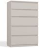 CDF Kommode Malwa M5 | Farbe: Kaschmir (beige) | Schrank für Dokumente, Kleinigkeiten | Ideal für Wohnzimmer, Schlafzimmer, Kinderzimmer, Jugendzimmer | 5 geräumige Schubladen Bild 2