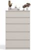 CDF Kommode Malwa M5 | Farbe: Kaschmir (beige) | Schrank für Dokumente, Kleinigkeiten | Ideal für Wohnzimmer, Schlafzimmer, Kinderzimmer, Jugendzimmer | 5 geräumige Schubladen Bild 3