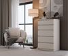 CDF Kommode Malwa M5 | Farbe: Kaschmir (beige) | Schrank für Dokumente, Kleinigkeiten | Ideal für Wohnzimmer, Schlafzimmer, Kinderzimmer, Jugendzimmer | 5 geräumige Schubladen Bild 4