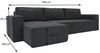 Wohnero24 modernes Ecksofa MARVIN Cord Dunkelgrau 298 x 180 cm – Eckcouch L-Form mit Schlaffunktion 250 x 150 cm, universelle Ottomane Bild 4