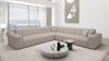 Couch Ibiza L Form in Samtstoff - Strukturstoff - beige Bild 2