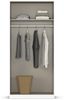 rauch Kleiderschrank Alba, Drehtürenschrank, Garderobenschrank, 2-türig, mit Spiegel, mit 1 Kleiderstange und 1 Einlegeboden, Farbe Champagner, Beige, Griffstange Grau metallic, Schwarz, 91x197x56cm Bild 5