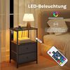 Woltu Nachttisch (1-St), mit Steckdosen LED-Beleuchtung Schubladen, Beistelltisch Bild 4
