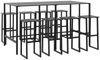 vidaXL 9-tlg. Gartenbar-Set Schwarz Pulverbeschichteter Stahl 3283754 Bild 2