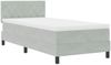 vidaXL Boxspringbett mit Matratze Hellgrau 100 x 200 cm Samt 3339086 Bild 4