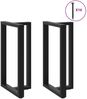 vidaXL Bartischbeine T-Form 2 Stk. Schwarz 60x35x(100-101) cm Stahl 4013092 Bild 3