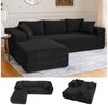 COMHOMA Sofa Big-Sofa, L-förmige Sofa, Couch Ecksofa, Chaiselongue Schlafsofa, mit tiefer Sitzfläche und breiten Armlehnen, Cordstoff Bild 5