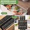 BBWL Pfefferstreuer Gewürzgläser Set eckig 120 ml mit Zubehör, 12er, 24er oder 36er Set, (12-tlg), luftdichte Gewürzdosen aus Glas mit Etiketten für Schubladen&Organizer Bild 4