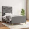 Einzelbettgestell Design für Erwachsene ohne Matratze Dunkelgrau 100x200 cm Stoff d4554e Bild 2