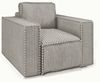 Sofaset Designersofa VAJANA 3-2-1 Stoff Tilia Hellgrau Bild 4