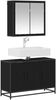 vidaXL Badezimmermöbel-Set 2 pcs Schwarz Eichen-Optik Holzwerkstoff 3402359 Bild 3