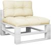 vidaXL Palettenkissen 2-tlg., Stoff, Creme Bild 3