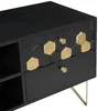 Vente-unique - BELORI TV unit Holz, Platte Schwarz - B 40 cm x H 50 cm x L 130 cm Bild 5