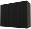 Küchenhängeschrank LAMELLO Wandschrank 90x32,5x72cm grifflos Farbe: lava / schwarz matt W3/90 Bild 4
