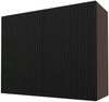 Küchenhängeschrank LAMELLO Wandschrank 90x32,5x72cm grifflos Farbe: lava / schwarz matt W3/90 Bild 5
