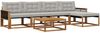vidaXL Outdoor-Sofagarnitur mit Kissen 6 pcs Natürlich und Hellgrau 3381375 Bild 2