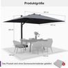 PURPLE LEAF Sonnenschirm Rechteckiger Aluminium Terrassenschirm,Groß Ampelschirm, LxB: 365,00x270,00 cm, 360° drehbar Bild 2