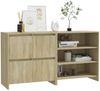 vidaXL 2-tlg. Sideboard Sonoma-Eiche Holzwerkstoff [3098083] Bild 5
