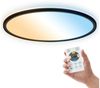 B.K.Licht - LED Deckenlampe, Flach, Dimmbar, Indirektes Licht, CCT warmweiß bis tageslichtweiß, IP44, Panel, Deckenleuchte, Kinderzimmer, Wohnzimmerlampe, Badezimmer Lampe, 42x3 cm, Schwarz Bild 3