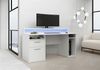Jugendzimmer Gaming Zimmer Tezaur Snow" von Forte 8 teilig mit großem Gaming- Schreibtisch, 140er Bett mit Bettschubkasten, LATTENROST und DELUXE MATRATZE, Schwebetürenschrank, Kommode und Nachttisch Bild 2