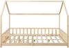 Hausbett Hesel, Kinderbett, Lattenrost und Matratze, Holzoptik, 140x200 cm Bild 4