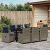 vidaXL Garten Essgruppe mit Kissen 9 pcs Grau Poly Rattan 3381036 Bild 4