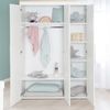 roba® Kinderkleiderschrank Kimi aus Holz - Weiß mit Griffen aus Metall Klassische und zeitlose Optik für Kinderzimmer - Made in Europe Bild 2