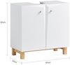 SoBuy BZR92-W Waschbeckenunterschrank, MDF, Lackiert, Weiß, 60 x 60 x 30 cm Bild 3