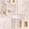 belviona Katzenkratzbaum, Kletterbaum für Katzen mit Höhle, Hängematte, Treppe & Liegeplattform, 133 cm, beige/weiß Bild 4