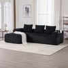 Kompaktsofa aus Cord 253x158x61 cm mit Seitenfächern & Becherhaltern, schwarz Bild 3