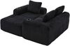Kompaktsofa aus Cord 253x158x61 cm mit Seitenfächern & Becherhaltern, schwarz Bild 5