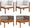 vidaXL Garten-Ecksofas 2-tlg. mit Kissen Holz Akazie & Seil 312424 Bild 2