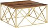 vidaXL Couchtisch Golden Edelstahl und Massivholz 349982 Bild 2