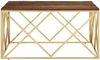 vidaXL Couchtisch Golden Edelstahl und Massivholz 349982 Bild 3
