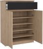 Dmora Schuhschrank Angilops, Schuhregal, Mehrzweck-Eingangsgarderobe, Möbel für Schuhe, 80x40 h111 cm, Eiche und Schwarz Bild 4
