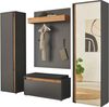 Home affaire Garderoben-Set GIRON/CiTY, moderne Garderobe, Komplettset mit viel Stauraum, (Komplett-Set, 4-St), enthält Garderobenschränke, Paneel & Schuhbank +Sitzkissen Bild 3