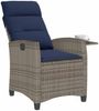 vidaXL Gartensessel mit Beistelltisch Verstellbar Grau Poly Rattan 4108273 Bild 4