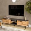 Fernsehtisch Lempäälä mit 2 Ablagefächern 160 x 35 x 39 cm Eiche rustikal/Anthrazit [en. casa] Bild 4