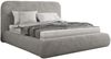 Bett mit Stauraum Polsterbett BENEA CLASSIC, Doppelbett mit Lattenrost Gepolstertes Kopfteil Gasdruckfeder Schlafzimmerbett - 140 x 200 cm - Hellgrau Plüsch Bild 5
