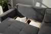Ecksofa-Dauerschläfer Boxspring Federkerncouch Topper Stauraum Cord Grau Anthr. Bild 4