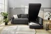 Ecksofa-Dauerschläfer Boxspring Federkerncouch Topper Stauraum Cord Grau Anthr. Bild 3