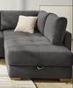 Ecksofa-Dauerschläfer Boxspring Federkerncouch Topper Stauraum Cord Grau Anthr. Bild 5