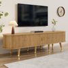 TV-Schrank mit Schiebetüren, TV-Möbel, TV-Ständer, niedrigerer Fernsehschrank, TV-Halterung. Einzigartiges Design. Bild 2