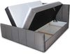 Boxspringbett Star Lux mit Fußteil, 2 Bettkästen und Matratzentopper - Doppelbett mit Topper, Bonell-Matratze, Polsterbett, Bett (Beige (Inari 22), 160 x 200 cm) Bild 2