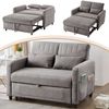 2-Sitzer Schlafsofa H 82.5 x T 114 x B 77 cm mit Schlaffunktion, Liegefläche 166 x 95 cm, Baumwoll-Leinen-Bezug Bild 3